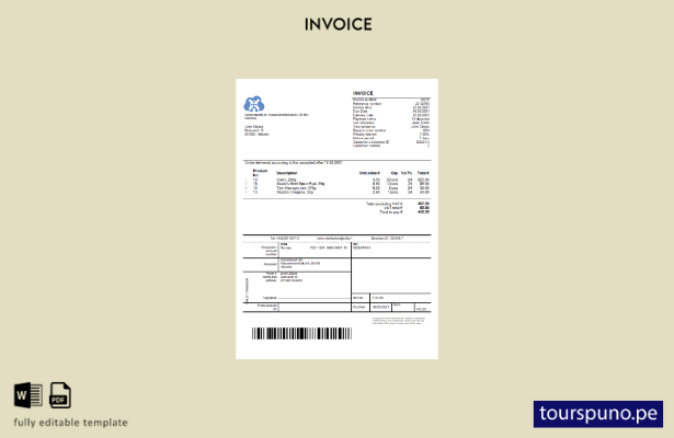 lista para imprimir plantilla de factura de Finlandia SpiceImport Ltd
